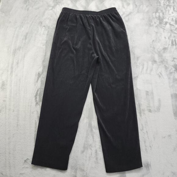 Vintage 90s Koret Petites Pants Womens Size L Black Sueded Pull On Office Career - Picture 6 of 8